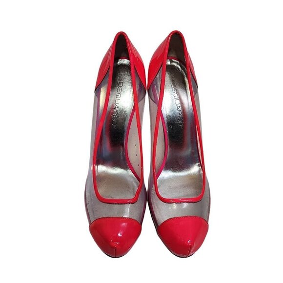 Dsquared2 Plastic and Leather Heels Women's Size 40 Pink and Clear - Picture 3 of 13